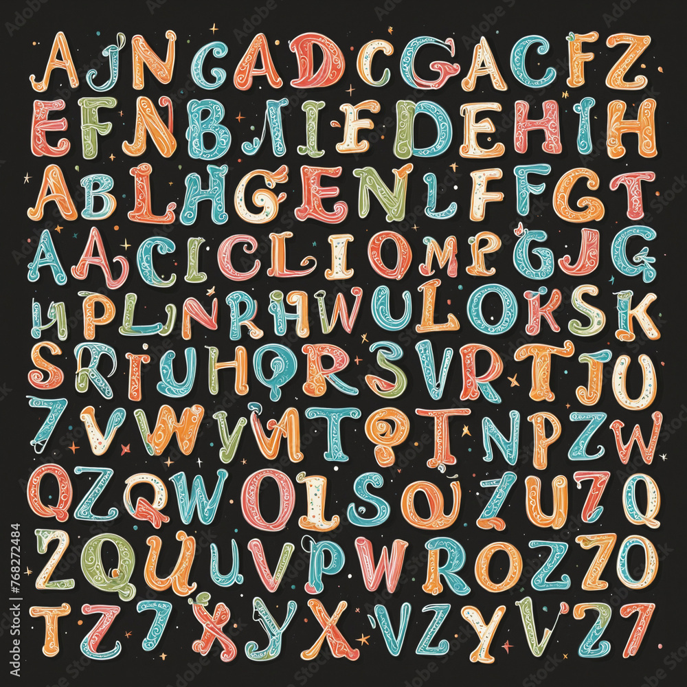 graphic with letters graphic with letters