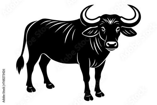 water buffalo silhouette vector illustration