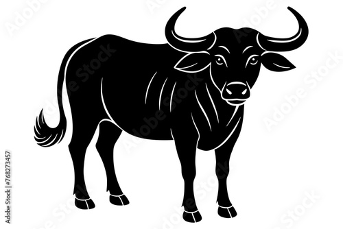 water buffalo silhouette vector illustration