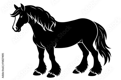 shire horse silhouette vector illustration