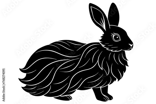 satin rabbit silhouette vector illustration