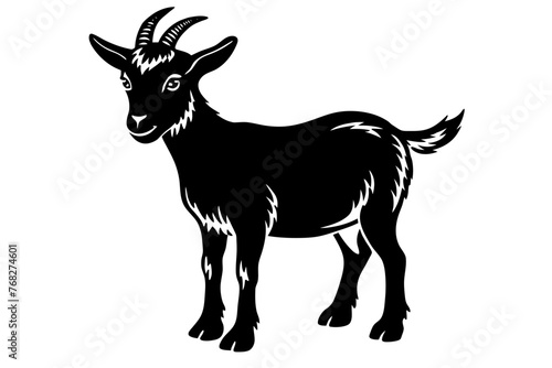 pygmy goat silhouette vector illustration
