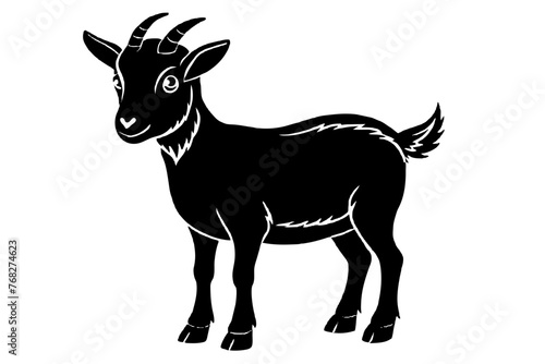 pygmy goat silhouette vector illustration © CreativeDesigns