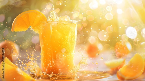 Background separation orange juice cold drink photo