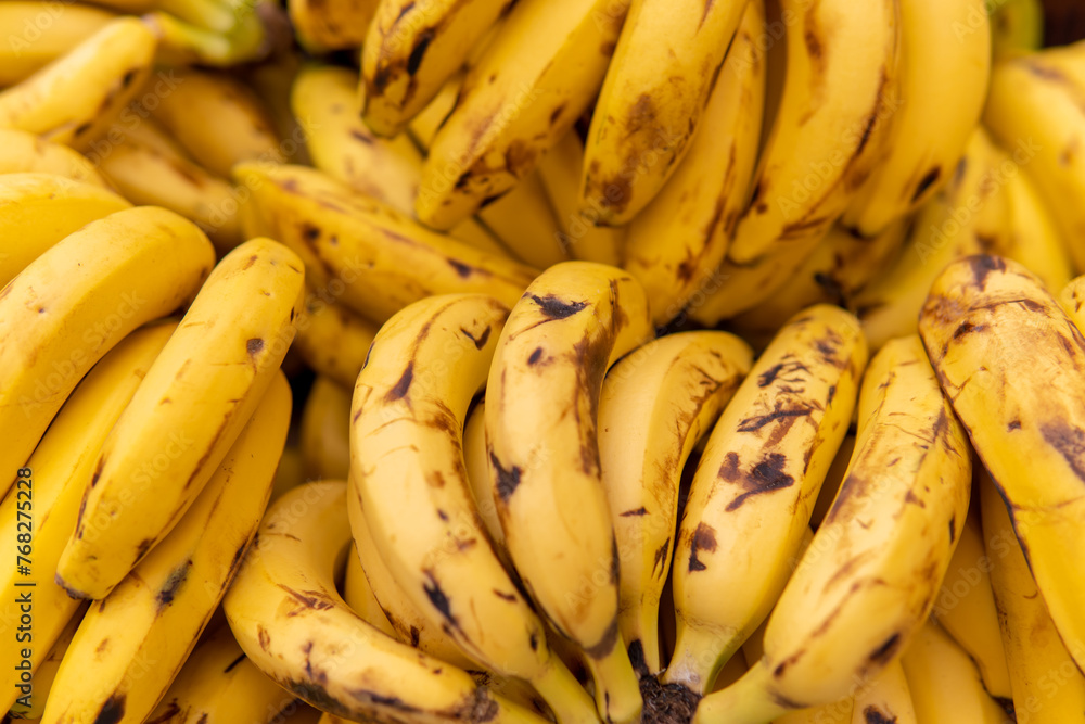 Closeup of yellow bananas