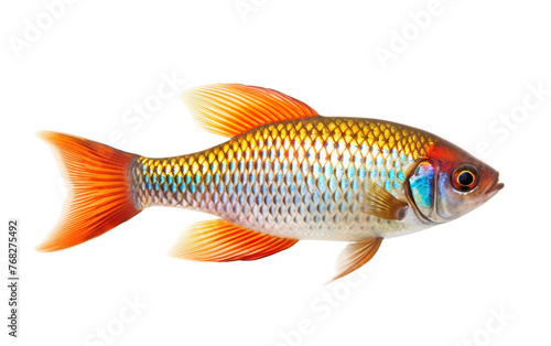Vibrant Rainbow Fish Isolated On Transparent Background PNG.