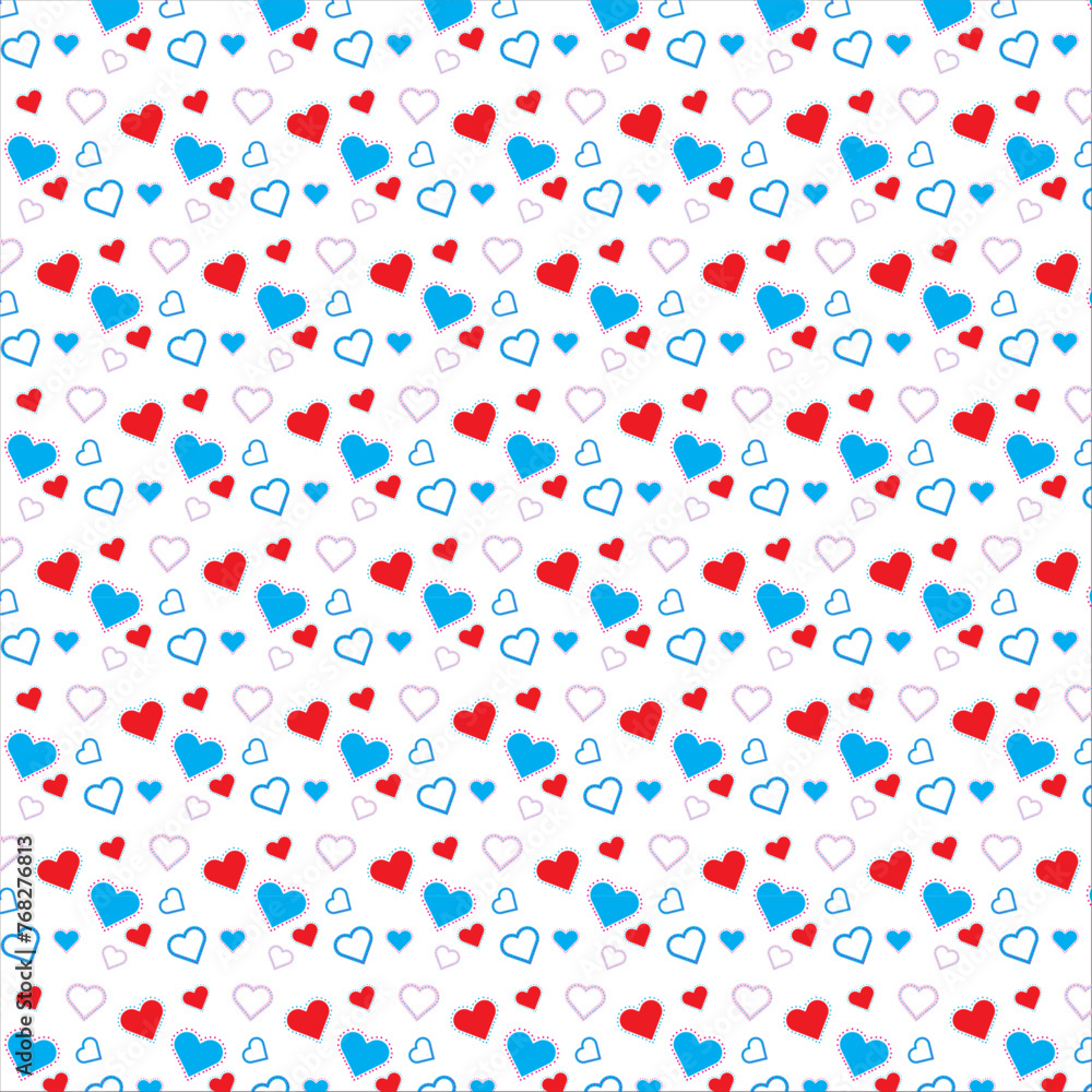 Cute heart shape design on red color background. Valentin's Day Seamless Pattern Cute heart shape design on red color background. Valentin's Day Seamless Pattern