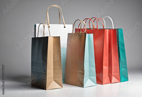 Paper shopping bags for sale concept