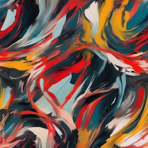 A pattern design inspired by abstract expressionism, featuring bold and expressive brush strokes2 photo