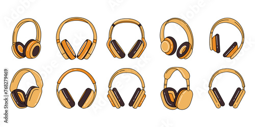 Headphone Sticker Vector