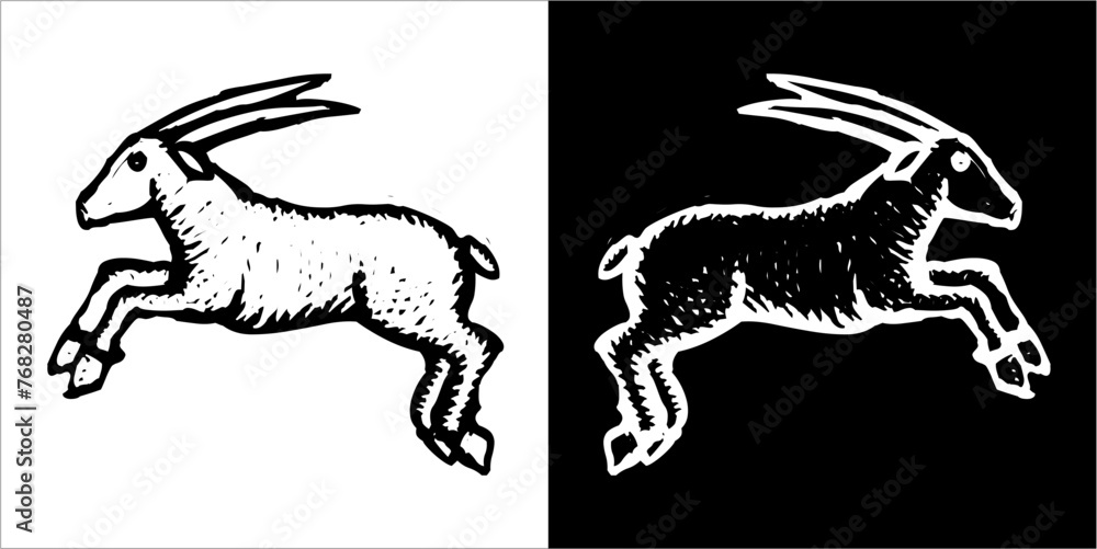 Obraz premium Illustration vector graphics of ZooWoodcuts icon