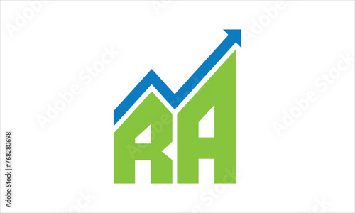 RA financial logo design vector template.