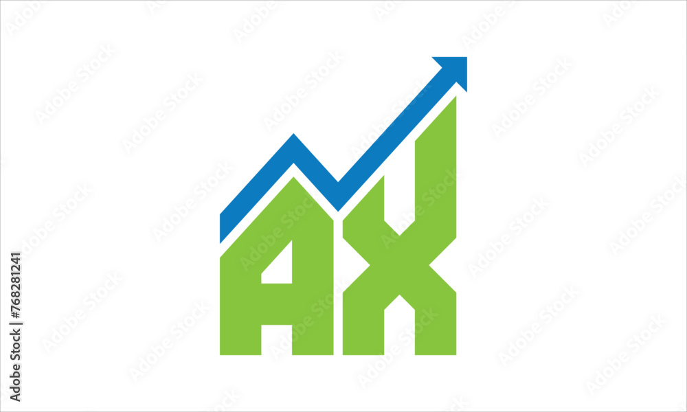 AX financial logo design vector template.