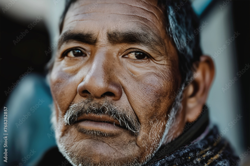 A close-up portrait of an elder man with thoughtful eyes and a weathered face, suggesting a life full of stories.
