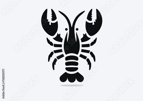Lobster of order crustaceans within class Malacostraca. Retro logo