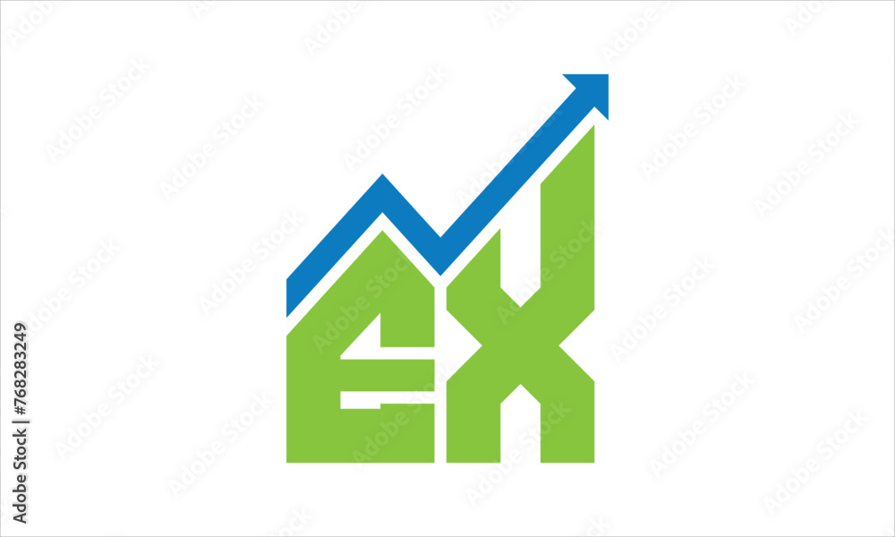 EX financial logo design vector template.