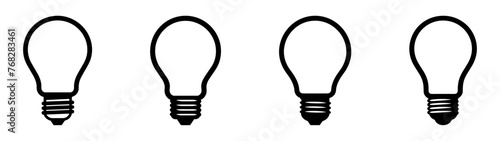 Light Bulb icon set, Idea icon symbol EPS 10 vector photo