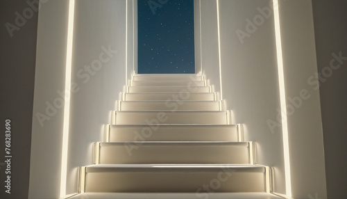 Virtual space and glowing staircase image