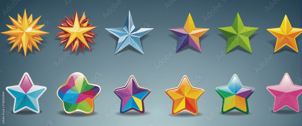 Star burst sticker vector set Star burst sticker vector set