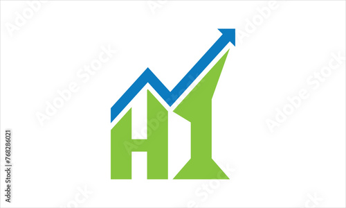 HI financial logo design vector template.