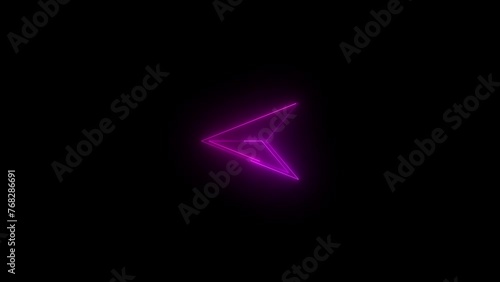 Wallpaper Mural Neon glowing pink color left cursor arrow direction icon animation black background Torontodigital.ca
