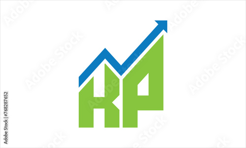 KP financial logo design vector template.