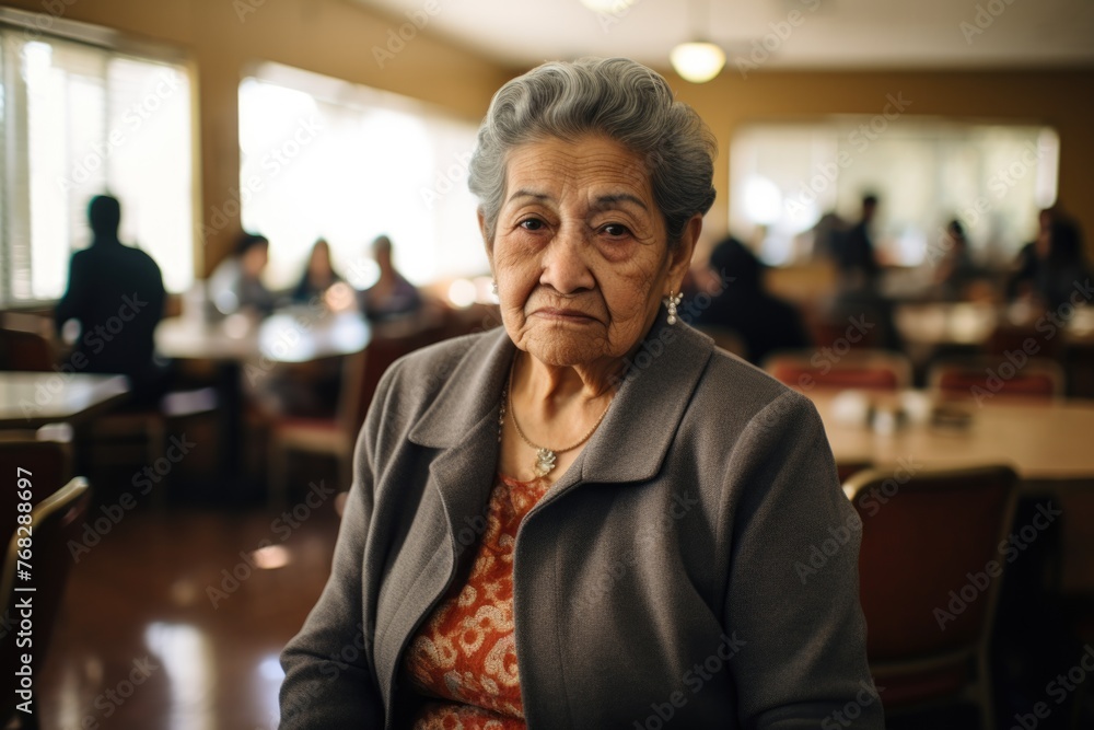 Fototapeta premium Portrait of a senior woman in nursing home