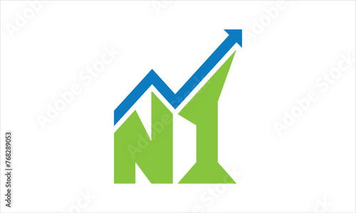 NI financial logo design vector template.