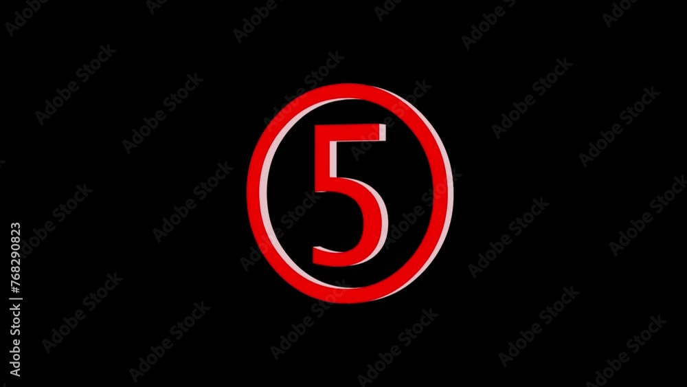 3d five logo icon loopable rotated red color animation on black background 3d five logo icon loopable rotated red color animation on black background