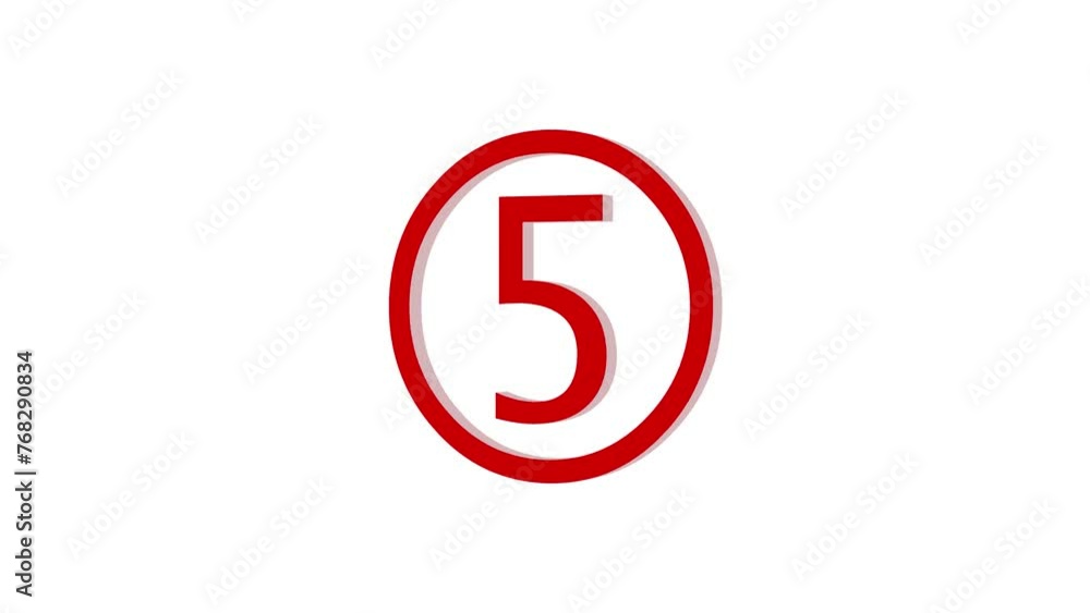 3d five logo icon loopable rotated red color animation on white background 3d five logo icon loopable rotated red color animation on white background