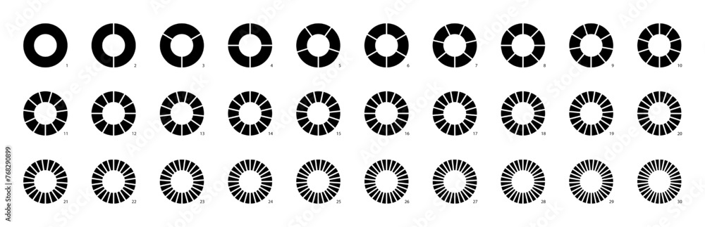 Circle pie chart as donut infographics data presentation. Charging ...