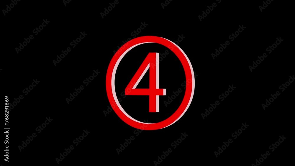 3d four logo icon loopable rotated red color animation on black background 3d four logo icon loopable rotated red color animation on black background