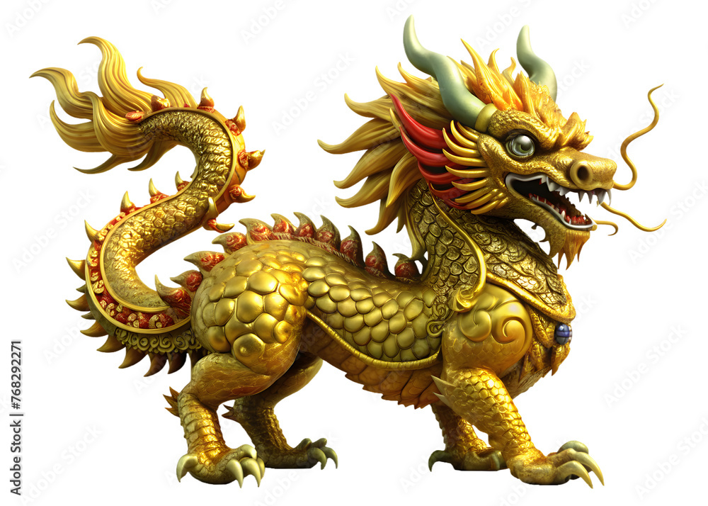 traditional  Chinese golden dragon