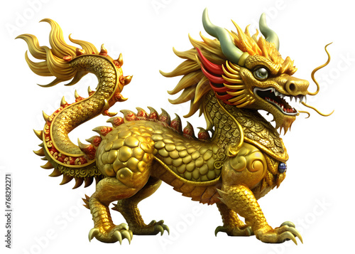 traditional  Chinese golden dragon