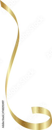 Gold ribbons. Christmas and new year holiday decoration