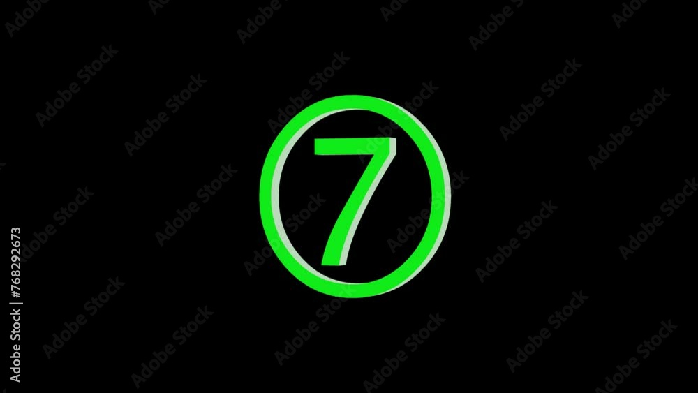 3d seven logo icon loopable rotated green color animation on black background 3d seven logo icon loopable rotated green color animation on black background
