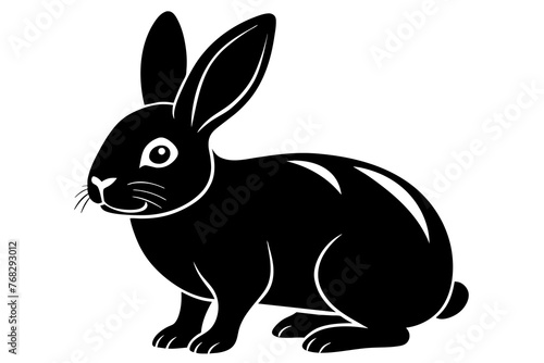 mini rex rabbit silhouette vector illustration