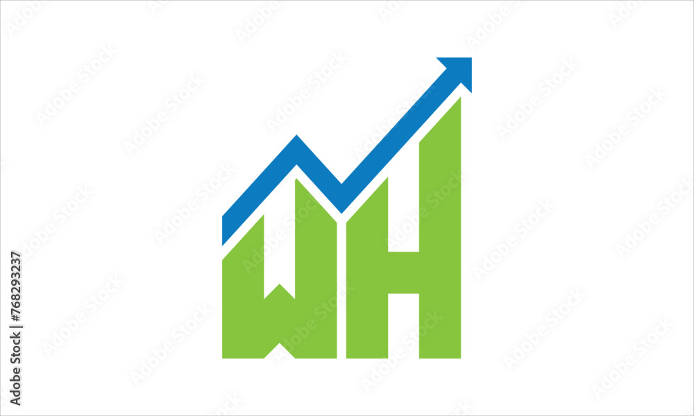WH financial logo design vector template. WH financial logo design vector template.