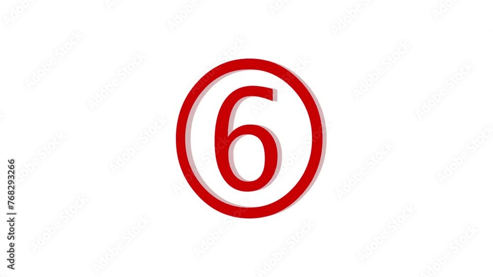 3d six logo icon loopable rotated red color animation on white background 3d six logo icon loopable rotated red color animation on white background
