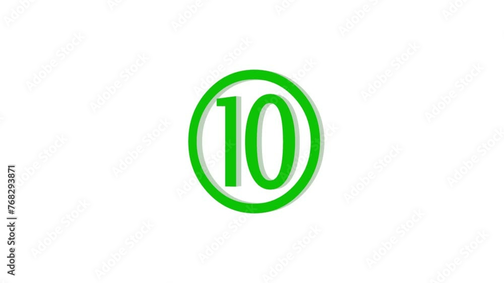 3d ten logo icon loopable rotated green color animation on white background 3d ten logo icon loopable rotated green color animation on white background