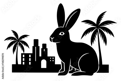 havana rabbit silhouette vector illustration
