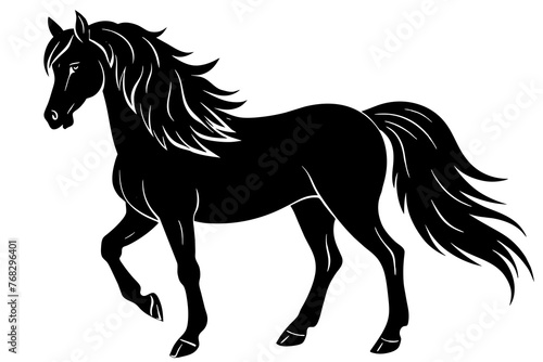 friesian horse silhouette vector illustration © CreativeDesigns