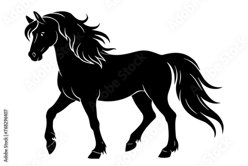 friesian horse silhouette vector illustration © CreativeDesigns