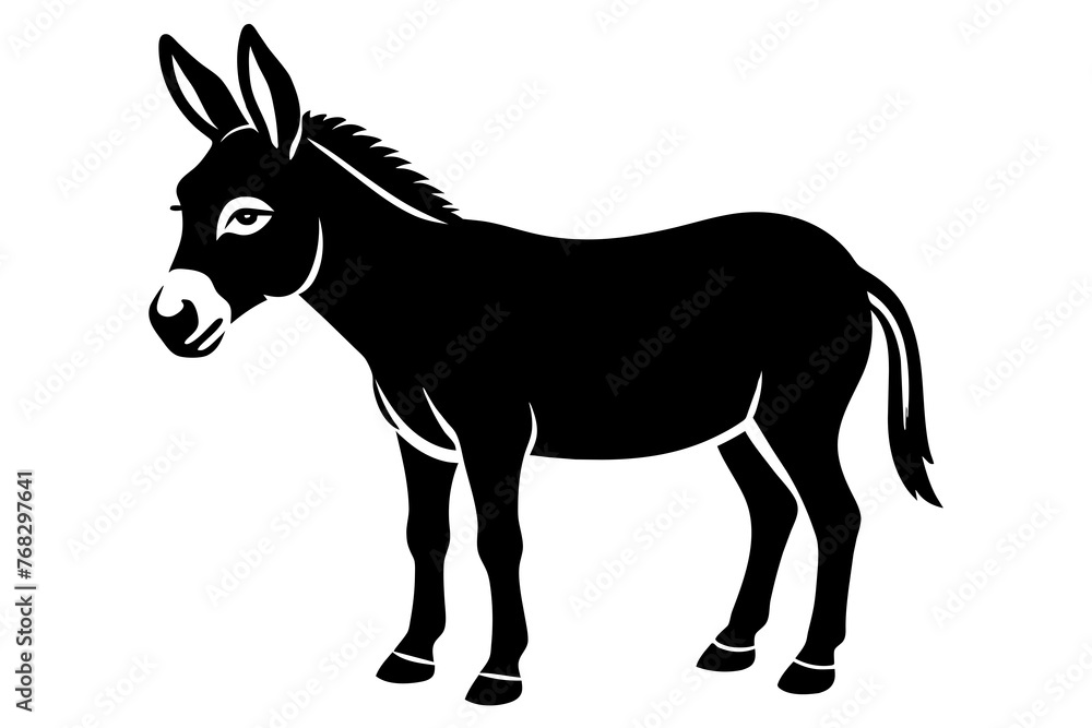 donkey silhouette vector illustration