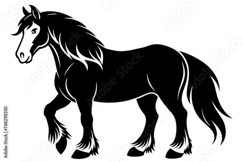 clydesdale horse silhouette vector illustration