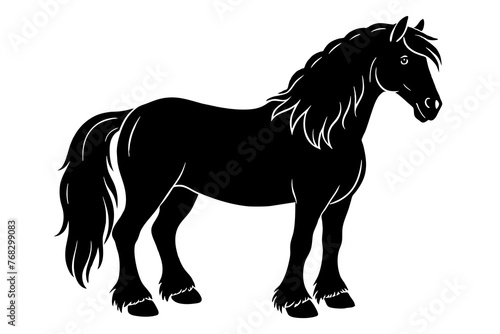 belgian horse silhouette vector illustration