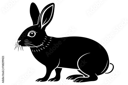 american sable rabbit silhouette vector illustration