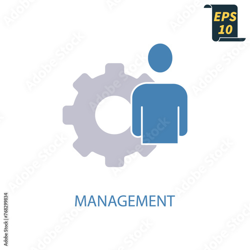 management icons symbol vector elements for infographic web