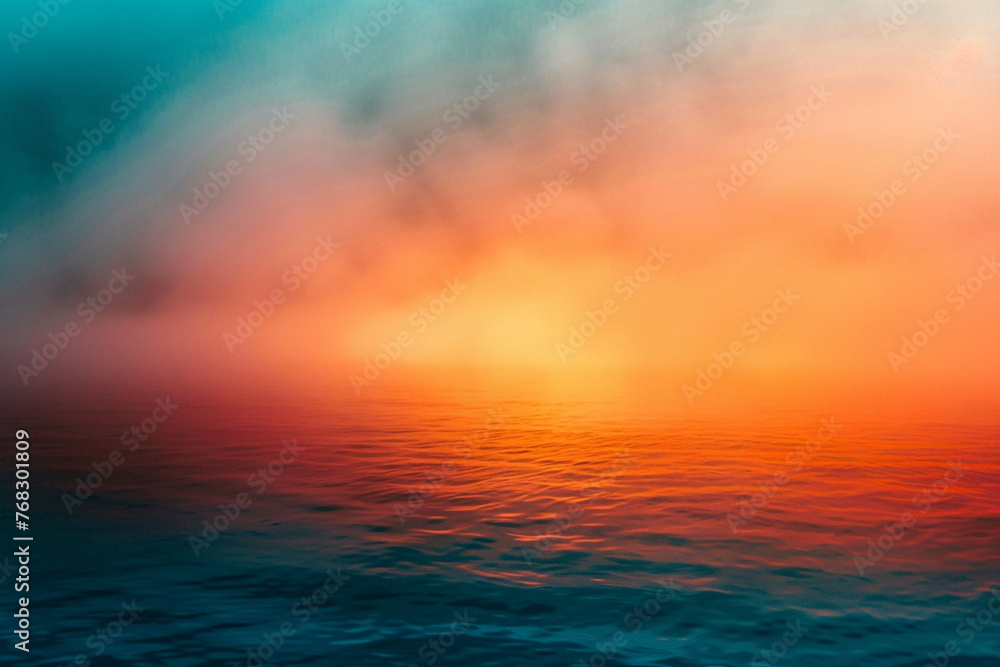 photograph of a vibrant gradient background shifting from a fiery marine blue to a warm orange
