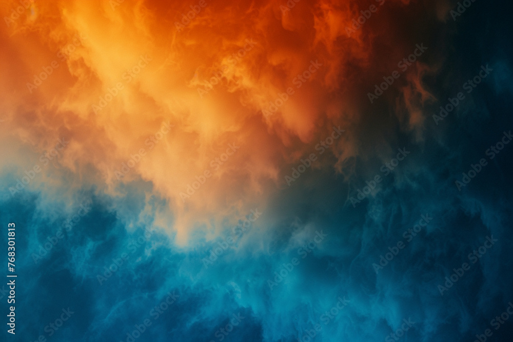 vibrant gradient background shifting from a fiery marine blue to a warm orange
